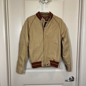 Vintage 70's Reversible Tan and Sienna Brown Varsity Style Jacket Size XS